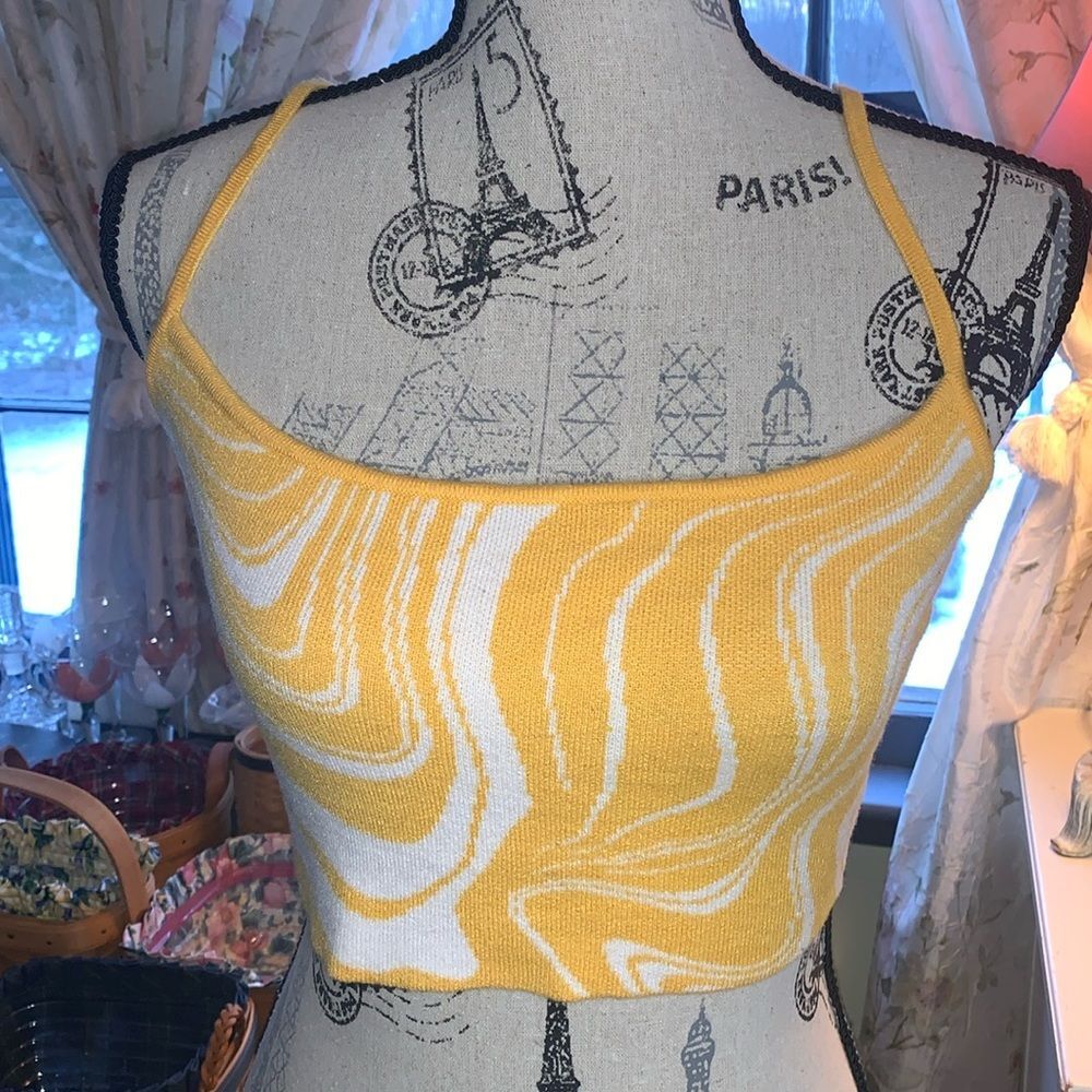 Pacsun Yellow Knit Crop Tank XS